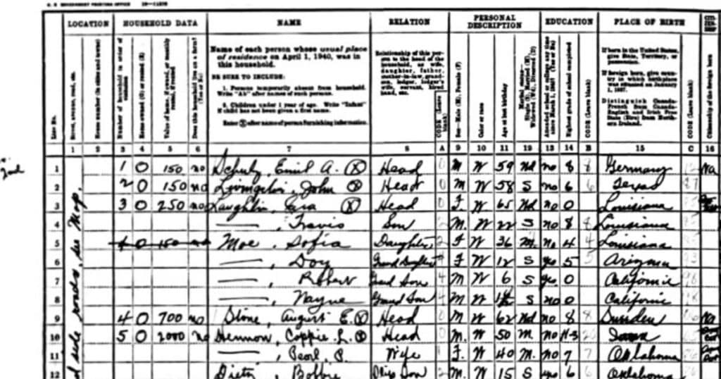 1940 U.S. Census Records Project Archives: Search By Name - This Nation