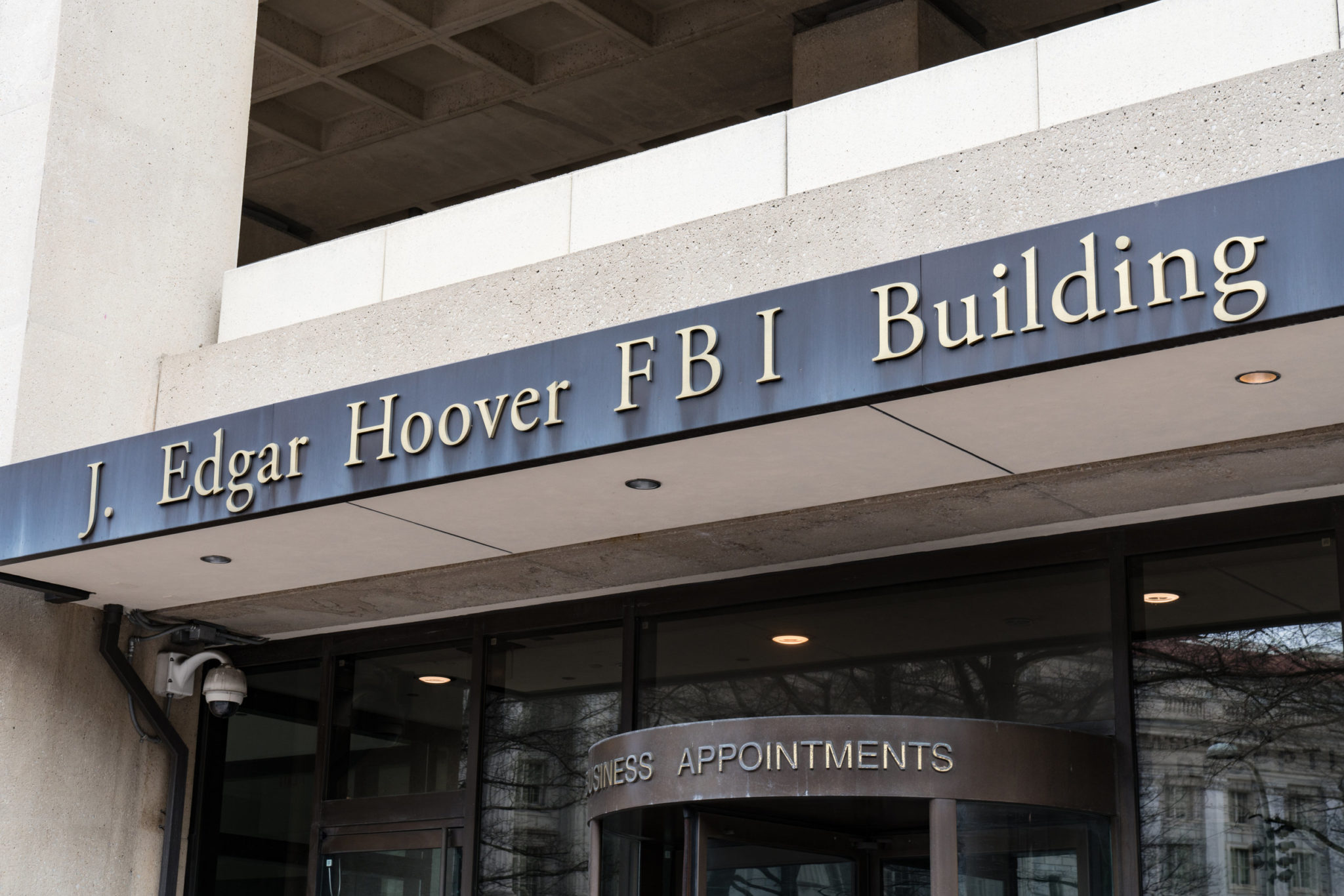 Entrance to FBI Building in Washington DC