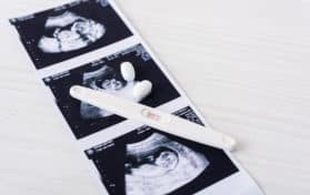 pregnancy test on ultrasound image