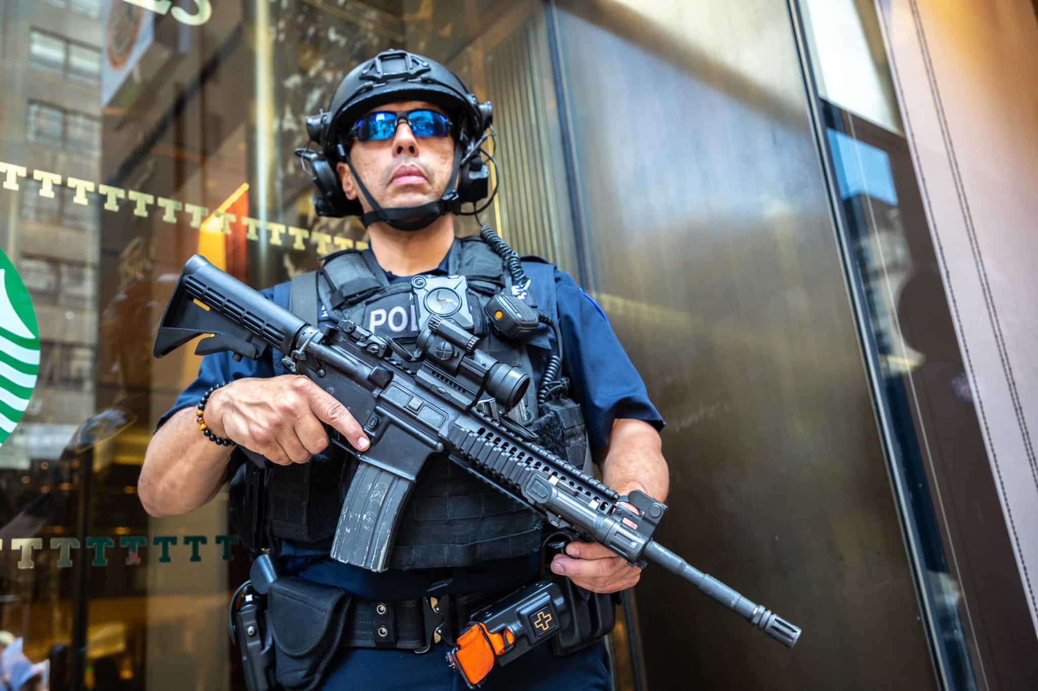 NYC Police standing guard in New York