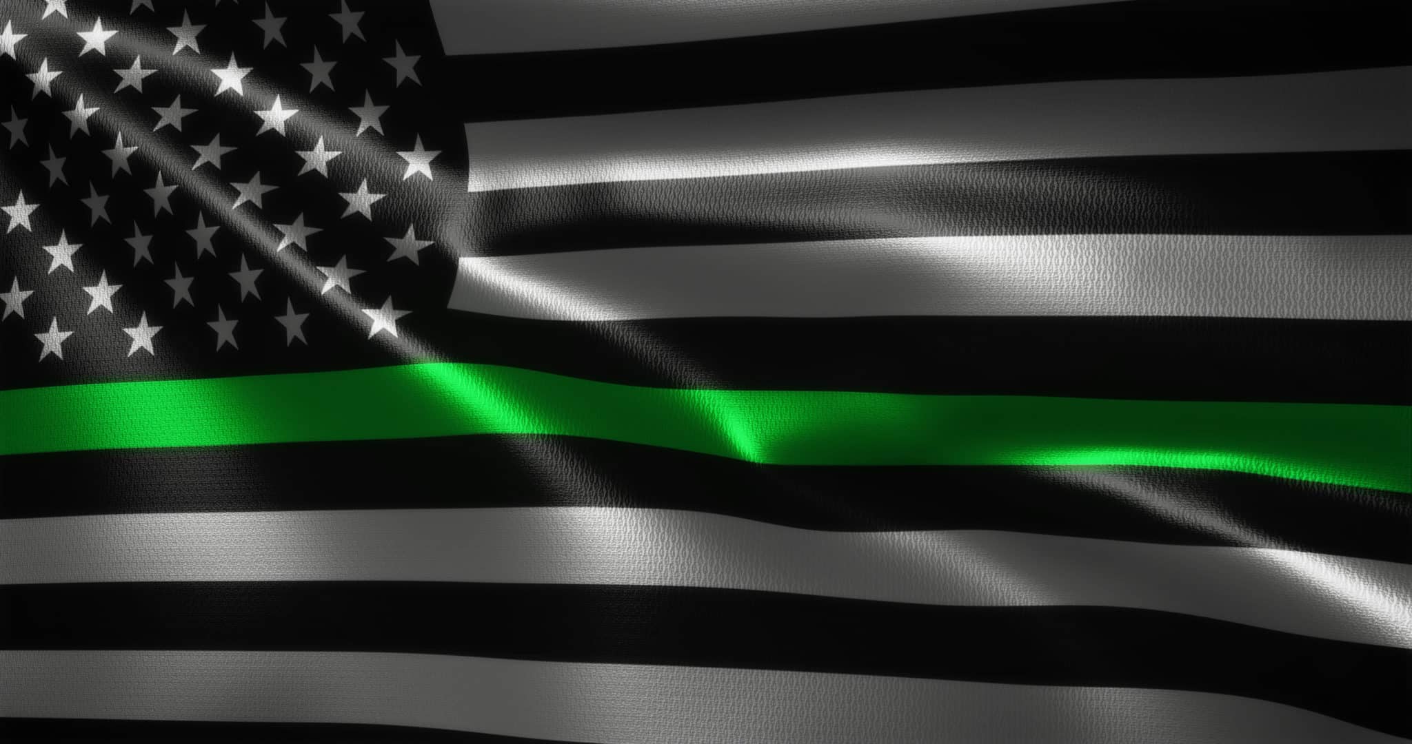 Thin Green Line Flag United States of America flag