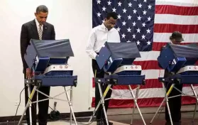 President Obama voting