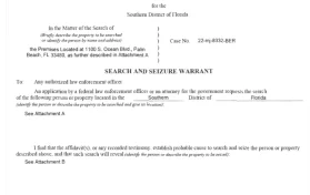 Redacted Search Warrant Donald J Trump